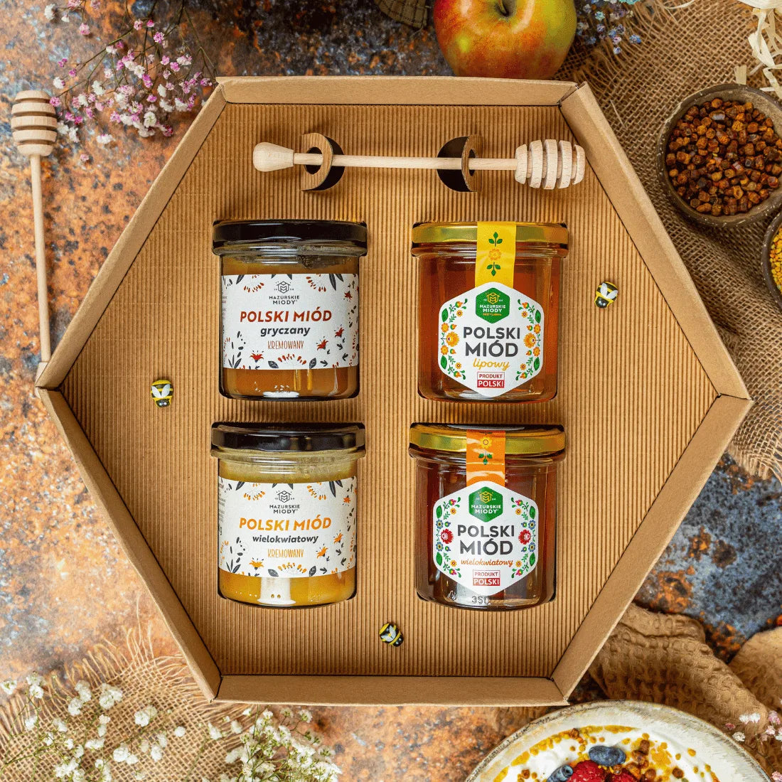 Zestaw prezentowy z 4 Miodami 400 g